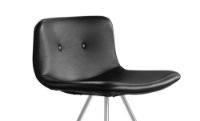 Billede af Bent Hansen Primum Bar Stool Low - Zenzo 207 Black Leather/Stainless Steel