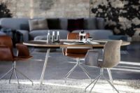 Billede af Bent Hansen Primum Armstol SH: 46 cm - Cognac Adrian Læder/Rustfrit Stål m. Drejestel