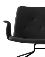 Billede af Bent Hansen Primum 2 pers. sofa m. Armlæn L: 140 cm - Sort Adrian Læder/Sort Stel