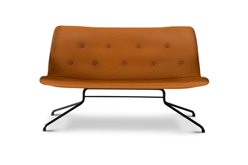 Billede af Bent Hansen Primum 2 pers. sofa L: 124 cm - Cognac Adrian Læder/Sort Stel