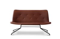 Billede af Bent Hansen Primum 2 pers. sofa L: 124 cm - Davos Brown læder/Sort Stel