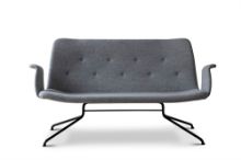 Billede af Bent Hansen Primum 2 pers. sofa m. Armlæn L: 140 cm - Hallingdal 116/Sort Stel