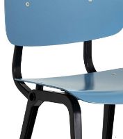 Billede af HAY Revolt Spisebordsstol SH: 46,5 cm - Black Powder Coated Steel/Azure Blue