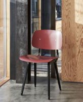 Billede af HAY Revolt Spisebordsstol SH: 46,5 cm - Black Powder Coated Steel/Plum Red