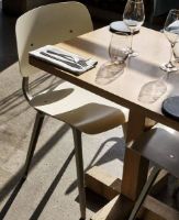 Billede af HAY Revolt Spisebordsstol SH: 46,5 cm - Beige Powder Coated Steel/Rice