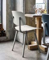 Billede af HAY Revolt Spisebordsstol SH: 46,5 cm - Beige Powder Coated Steel/Rice