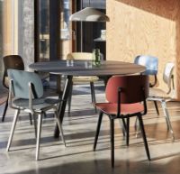 Billede af HAY Revolt Spisebordsstol SH: 46,5 cm - Beige Powder Coated Steel/Granite Grey