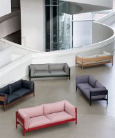 Billede af HAY Arbour 3 Seater B: 220 cm - Remix 266 / Black Waterbased Lacquered Solid Beech