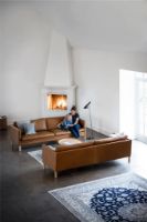 Billede af Mogens Hansen MH2614 3 pers. sofa L: 210 cm - Frej 18 Læder/Børstet stål