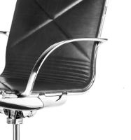 Billede af Montana Joint 1211 Kontorstol m. Armlæn SH: 45-50 cm - Silk Sort Læder/Poleret Aluminium 