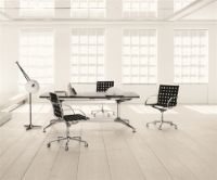 Billede af Montana Joint 1211 Kontorstol m. Armlæn SH: 45-50 cm - Silk Sort Læder/Poleret Aluminium 