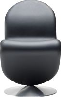 Billede af Verpan System 1-2-3 Dining Chair Standard SH: 47 cm - Black Savanne Leather/Aluminium