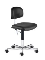 Billede af Montana Kevi 2534U Fuldpolstret Kontorstol SH: 40-53 cm - Sort Elegance Læder/Aluminium 