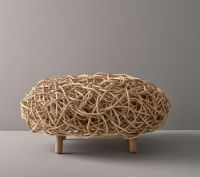 Billede af Cane-line Indoor Loop Fodskammel Ø: 50 cm - Natural Rattan