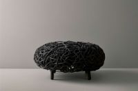 Billede af Cane-line Indoor Loop Fodskammel Ø: 50 cm - Black Rattan