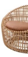 Billede af Cane-line Indoor Nest Rund Stol SH: 38 cm - Natural Rattan/Cognac Leather