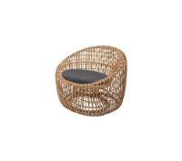 Billede af Cane-line Indoor Nest Rund Stol SH: 38 cm - Natural Rattan/Grey