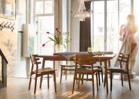 Billede af FDB Møbler J48 Stol Poul M. Volther H: 79,3 cm - Lakeret Eg/Læder Mocca