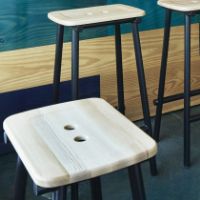 Billede af Please Wait to be Seated Tubby Tube Bar Stool H: 73 cm - Nature/Black