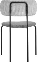 Billede af GUBI Coco Dining Chair Fully Upholstered SH: 47 cm - Black / Backhausen Grå