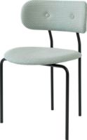 Billede af GUBI Coco Dining Chair Fully Upholstered SH: 47 cm - Black / Backhausen Grøn