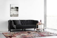 Billede af Fredericia Furniture Erik Jørgensen EJ 315-2 2 Pers. Sofa L: 153 cm - Mood 2104 Sort/Sæbebehandlet Eg