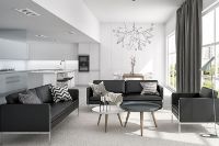 Billede af Skipper Capri Lænestol SH: 42cm Armlæn A - Eg/Sort Læder