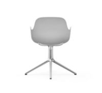 Billede af Normann Copenhagen Form Drejestol m. armlæn SH: 44cm - Hvid/Aluminium