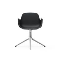 Billede af Normann Copenhagen Form Drejestol m. armlæn SH: 44cm - Sort/Aluminium