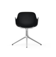 Billede af Normann Copenhagen Form Drejestol m. armlæn SH: 44cm - Sort/Aluminium