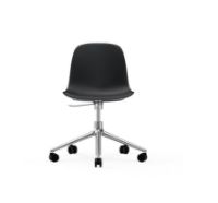 Billede af Normann Copenhagen Form Drejestol m. hjul - Sort/Aluminium