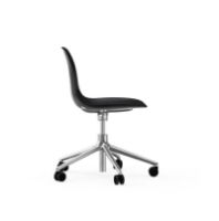 Billede af Normann Copenhagen Form Drejestol m. hjul - Sort/Aluminium
