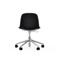 Billede af Normann Copenhagen Form Drejestol m. hjul - Sort/Aluminium