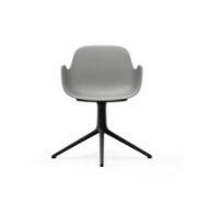 Billede af Normann Copenhagen Form Drejestol m. armlæn SH: 44 cm - Grå/Sort Aluminium