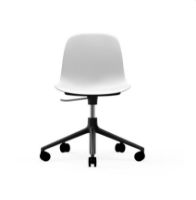 Billede af Normann Copenhagen Form Drejestol m. hjul - Hvid/Sort Aluminium