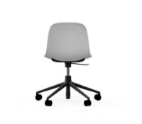 Billede af Normann Copenhagen Form Drejestol m. hjul - Hvid/Sort Aluminium
