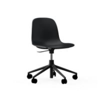 Billede af Normann Copenhagen Form Drejestol m. hjul - Sort/Sort Aluminium