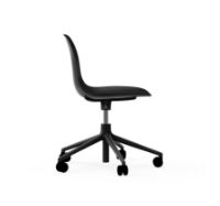 Billede af Normann Copenhagen Form Drejestol m. hjul - Sort/Sort Aluminium