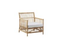 Billede af Sika-Design Caroline Loungestol SH: 42 cm - Alurattan Natural/Hvid Hynde m. Quick Dry Foam 