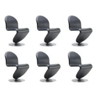 Billede af Verpan System 1-2-3 Dining Chair Standard SH: 47 cm - Camo Sierra Black / Aluminium 6 STK KAMPAGNE