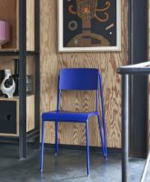 Billede af HAY Petit Standard Spisebordsstol SH: 47 cm - Ultra Marine Blue Powder Coated Steel/Ultra Marine Blue Stained 