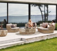 Billede af Cane-line Outdoor Basket 2 pers. Sofa inkl. hynder L: 201 cm - Natural/Taupe
