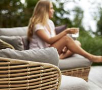 Billede af Cane-line Outdoor Basket Loungestol inkl. Hynder SH: 40 cm - Natural/Taupe