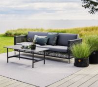 Billede af Cane-line Outdoor Connect 3 pers. Sofa inkl. Grå hynde L: 213 cm - Black/Anthracite