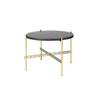 Billede af GUBI TS Coffee Table Ø:55 cm brass base - Marble Black top