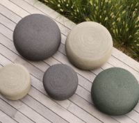 Billede af Cane-line Outdoor Circle Fodskammel Lille H: 39 cm - Dark Grey Soft Rope