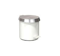 Billede af FROST Pedalspand 250 Small 6L - Mat Hvid/Børstet