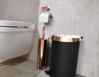 Billede af FROST Pedalspand 350 Medium 10L - Mat Sort/Poleret Kobber