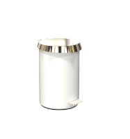 Billede af FROST Pedalspand 350 Medium 10L - Mat Hvid/Poleret Guld