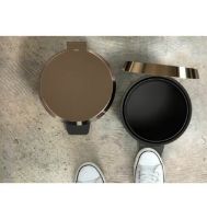 Billede af FROST Pedalspand 550 Large 15L - Mat Sort/Poleret Kobber